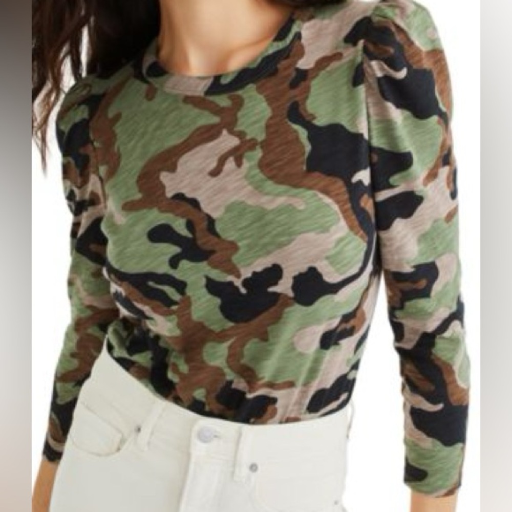 Veronica Beard Size Small - Women's Porter Camo Long-Sleeve T-Shirt